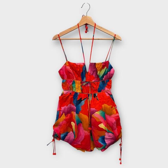 FARM Rio Ombre Chita Red Romper Size XS - Picture 6 of 15